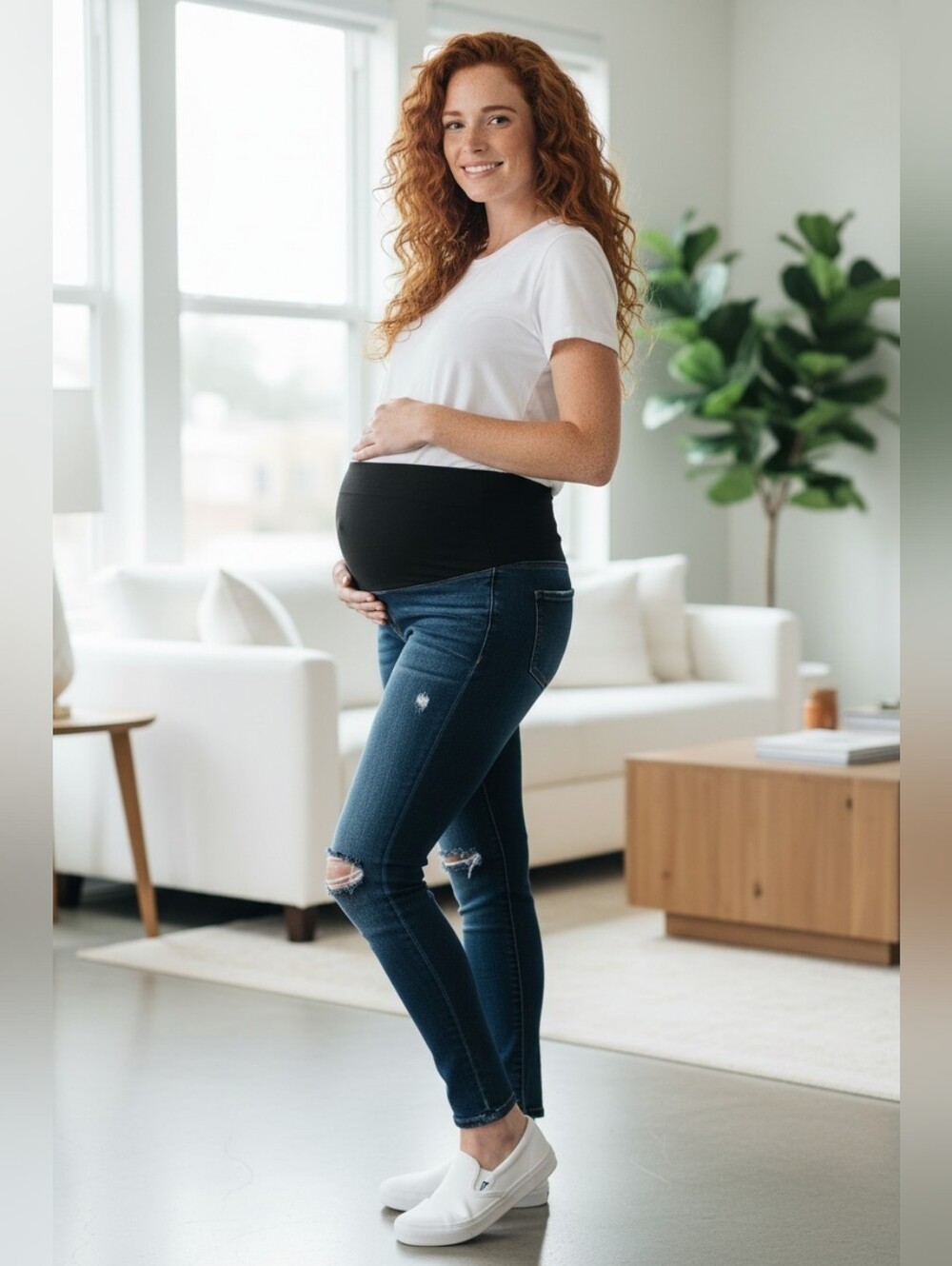 NWOT Gap Maternity Distressed Jeans.  Favorite Jegging.  Size 27/4R.